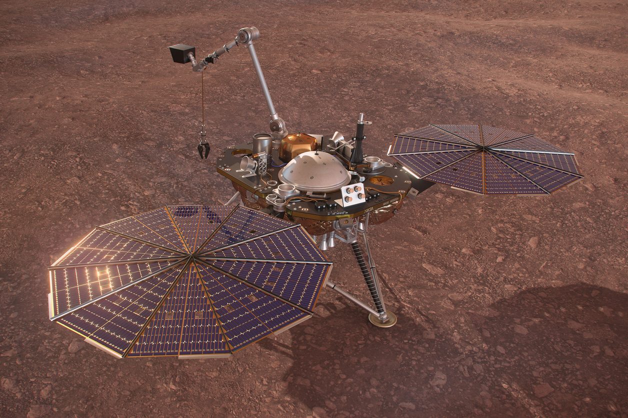 NASA InSight Mars lander on the Martian surface