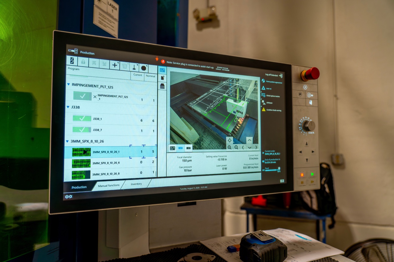 CNC control monitor displaying a mill-turn machining program